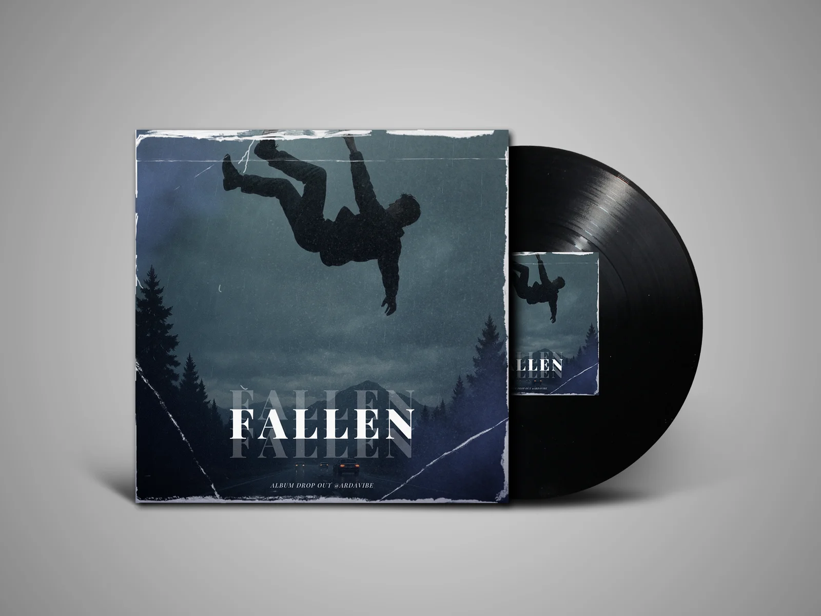 FALLEN albüm kapağı ve vinyl mockup